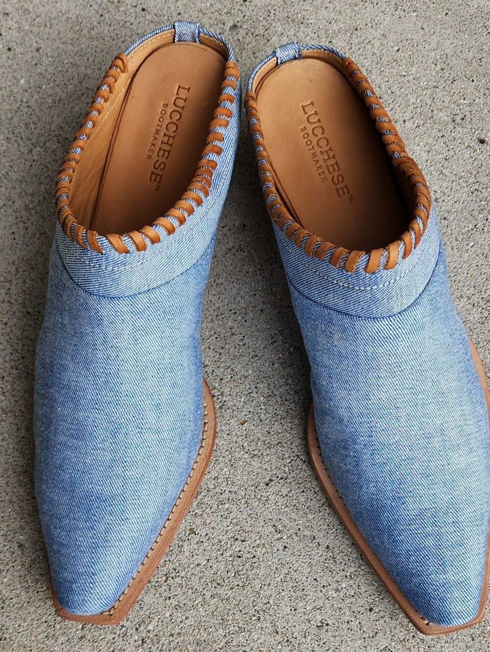 Lucchese Denim Mules - NEW - Picture 5 of 11